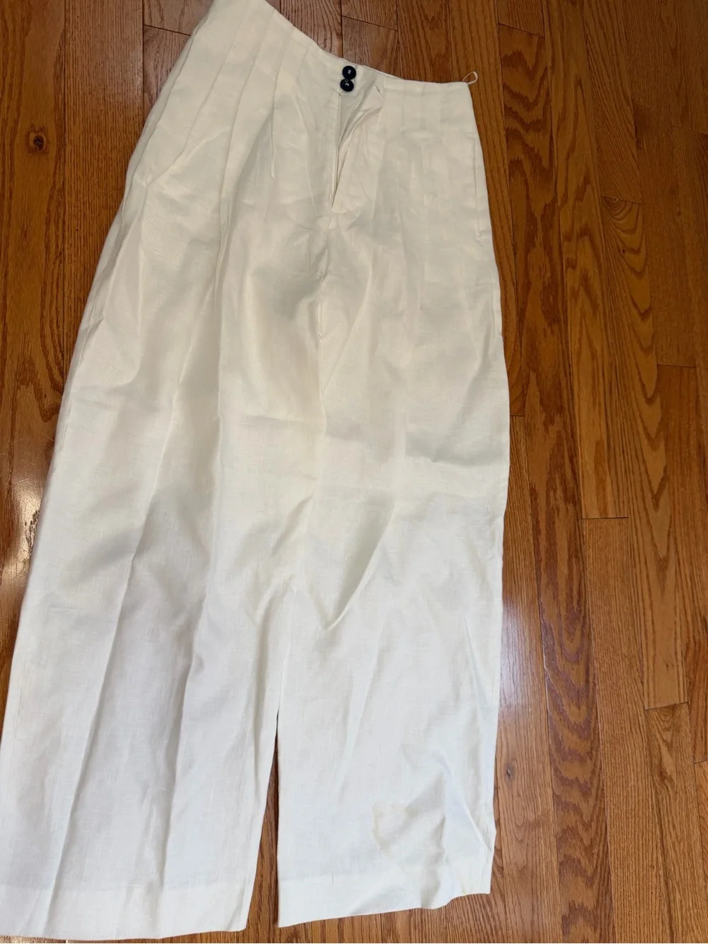 Zara Off-White Wide Leg Pants
